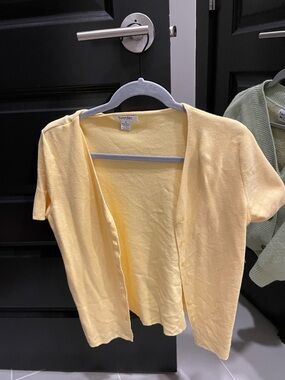 Light Yellow Short-Sleeve Cardigan